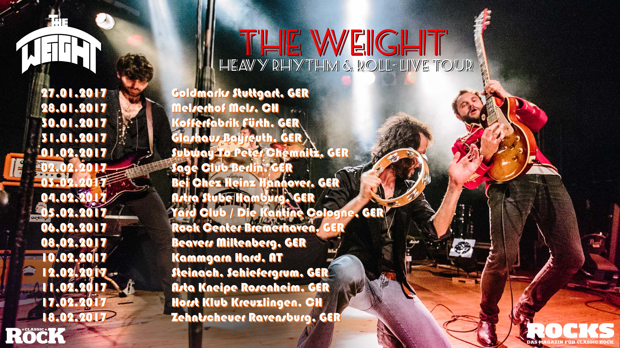 The Weight - Heavy Rythm & Roll Tour 2017 Rockkonzert im Glashaus Bayreuth